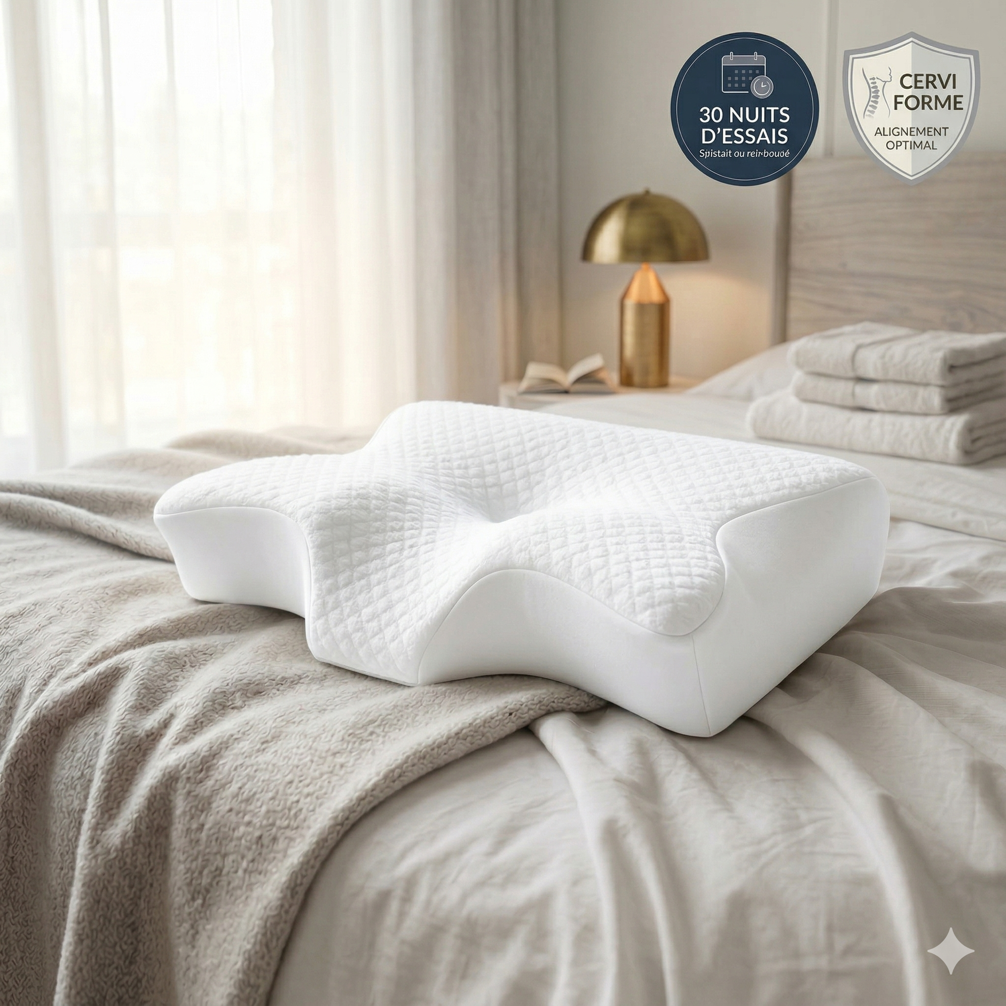 NoxaZen™ - Oreiller Cervical à Mémoire de Forme
