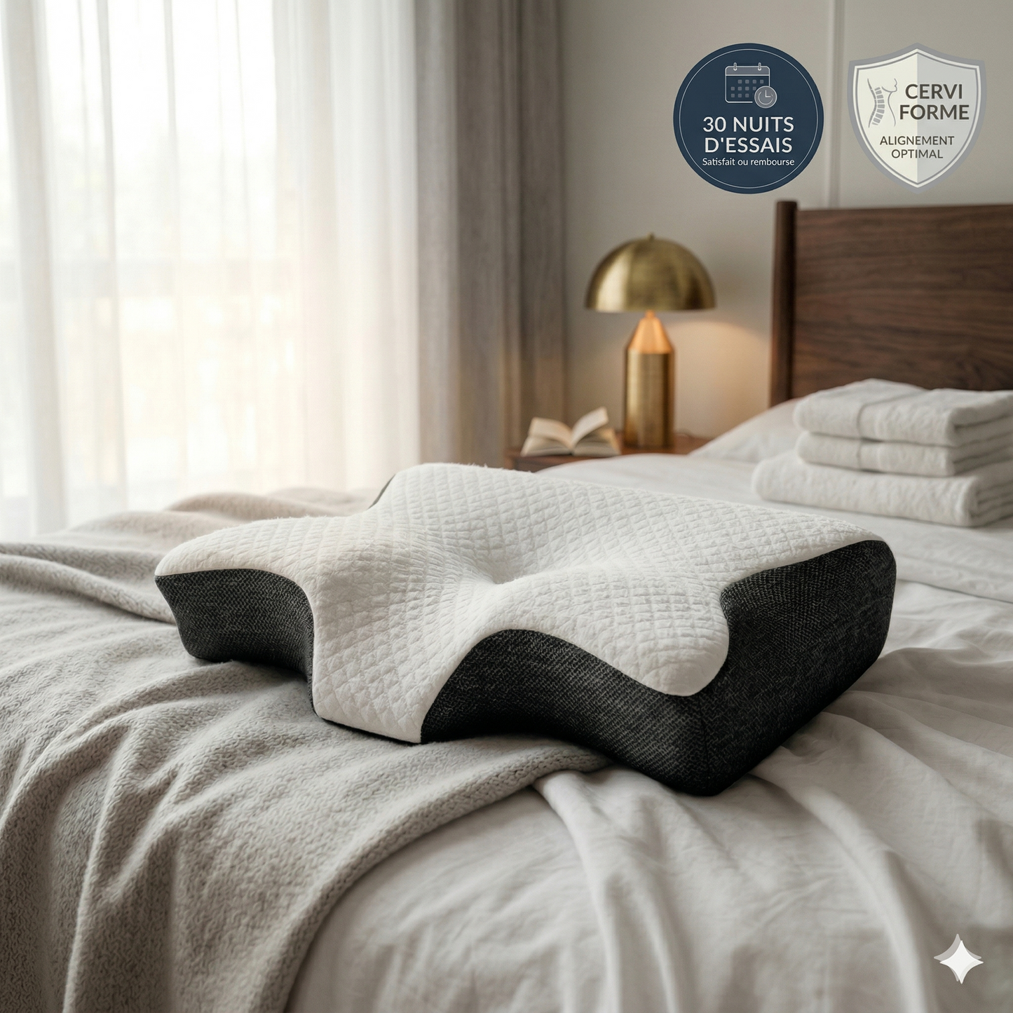 NoxaZen™ - Oreiller Cervical à Mémoire de Forme